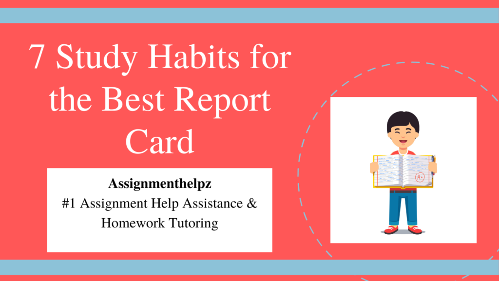 7 Study habit examples for best report card animated boy with report card assignmenthelpz help assistance homework tutoring